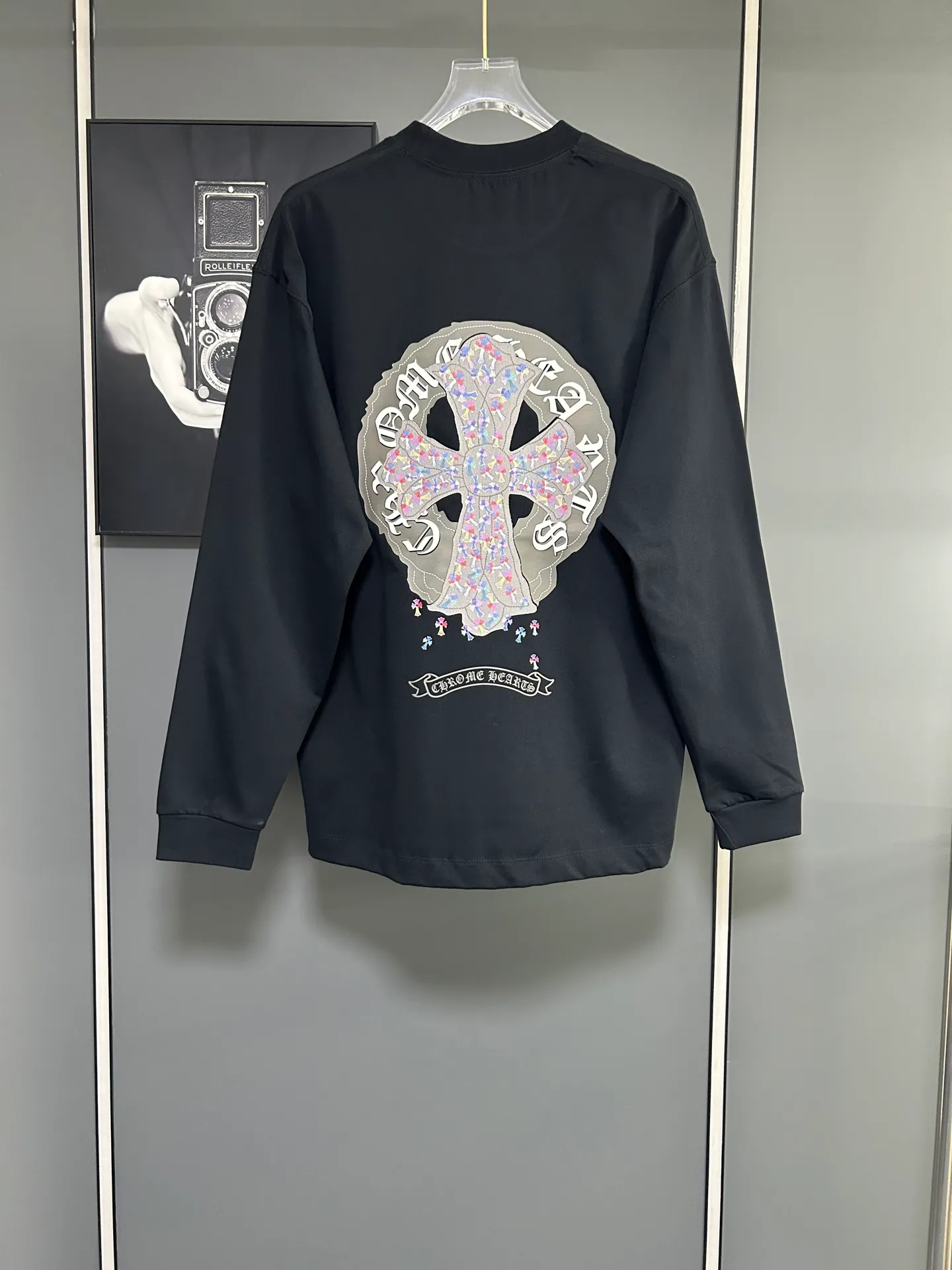 P230 2026 new (exclusive) Chrome Hearts autumn and winter limited edition heavyweight high-weight long-sleeved T-shirt, customized Dreamweaver Yayun ribbed cotton designer concept style Fabric: Heavy 380g Size: S M L XL Color: White Black